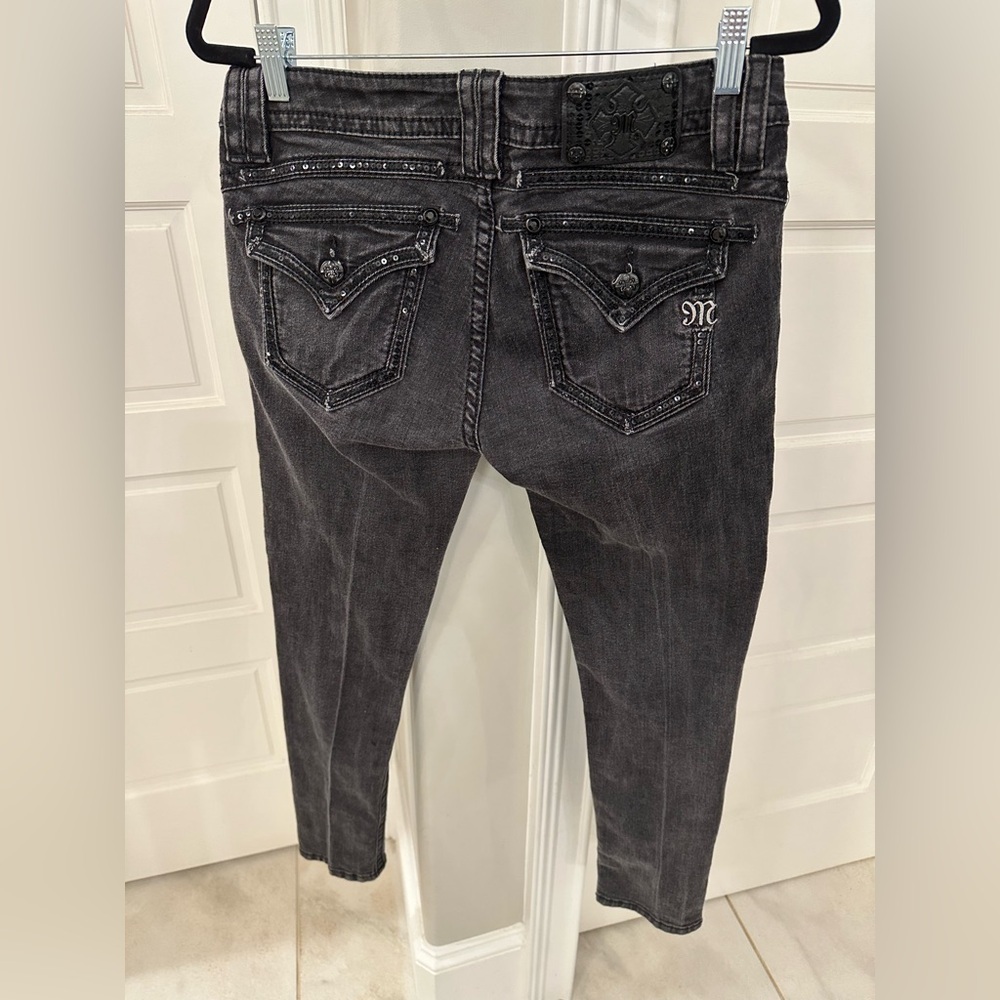 Miss Me Jeans Signature Skinny Embellished Sequin Pockets Black Y2K Women’s 29